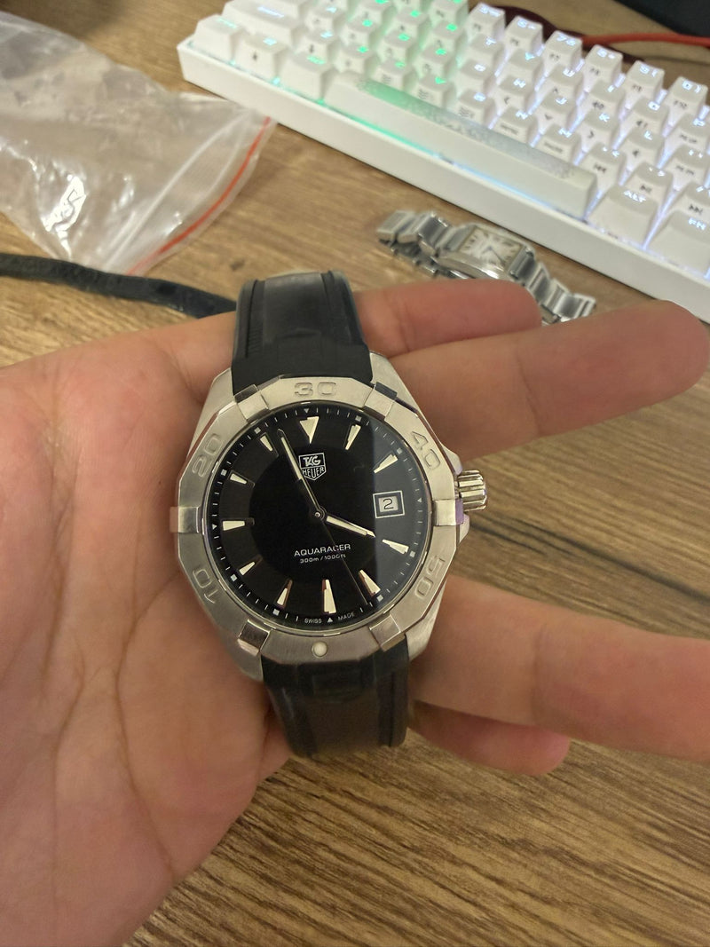 TAG Heuer Aquaracer 300M WAY1110 41mm Stainless Steel Watch With Box