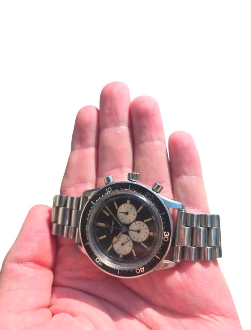 Movado Chronograph Super Sub Sea caliber M95 black dial 1960’s