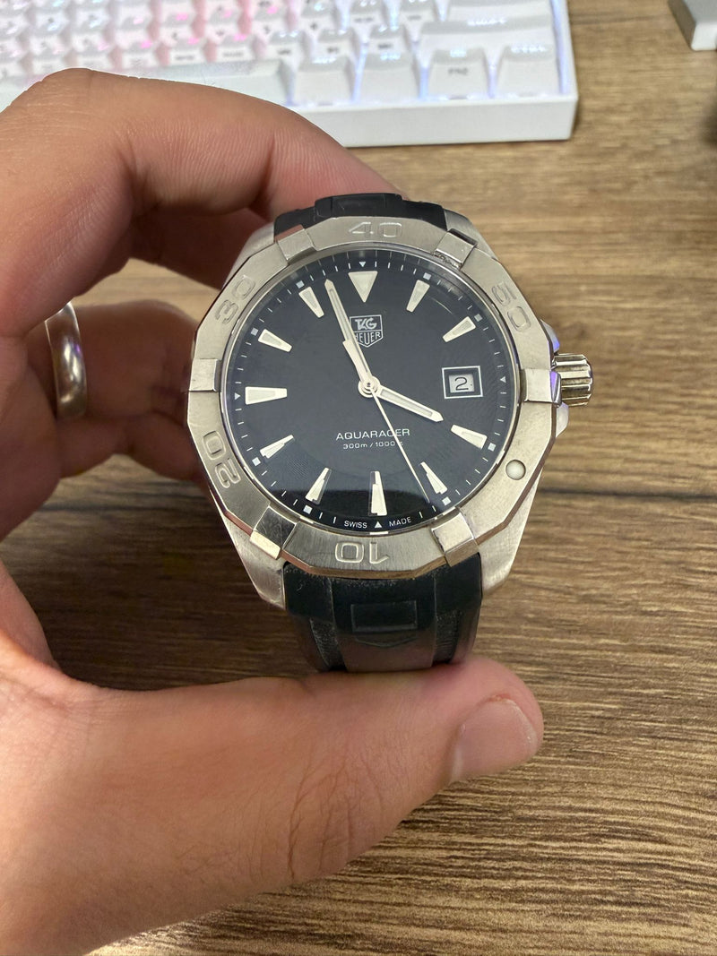 TAG Heuer Aquaracer 300M WAY1110 41mm Stainless Steel Watch With Box