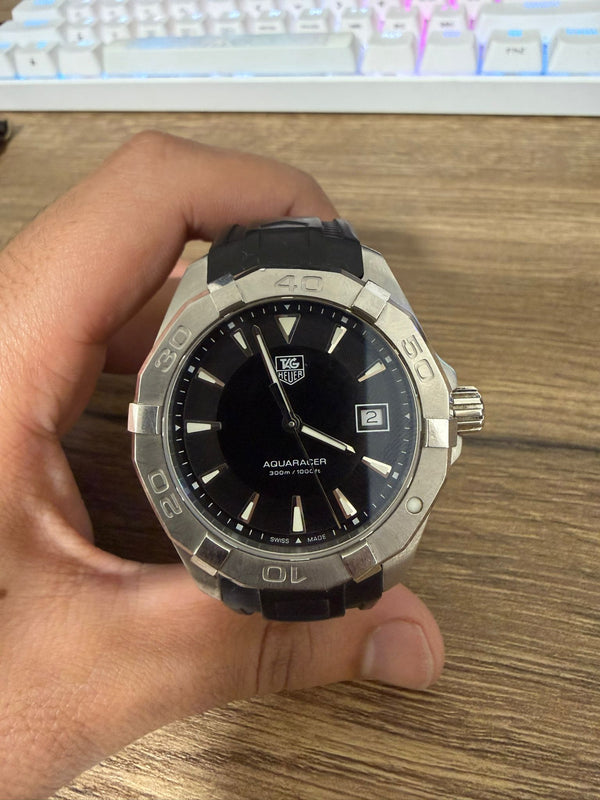 TAG Heuer Aquaracer 300M WAY1110 41mm Stainless Steel Watch With Box