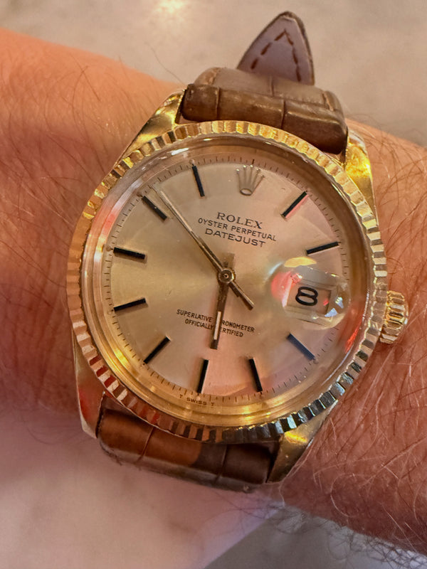 Rolex Datejust 36 36mm 1601 18K Solid Yellow Gold Gold Dial Automatic Watch Unpolished Case