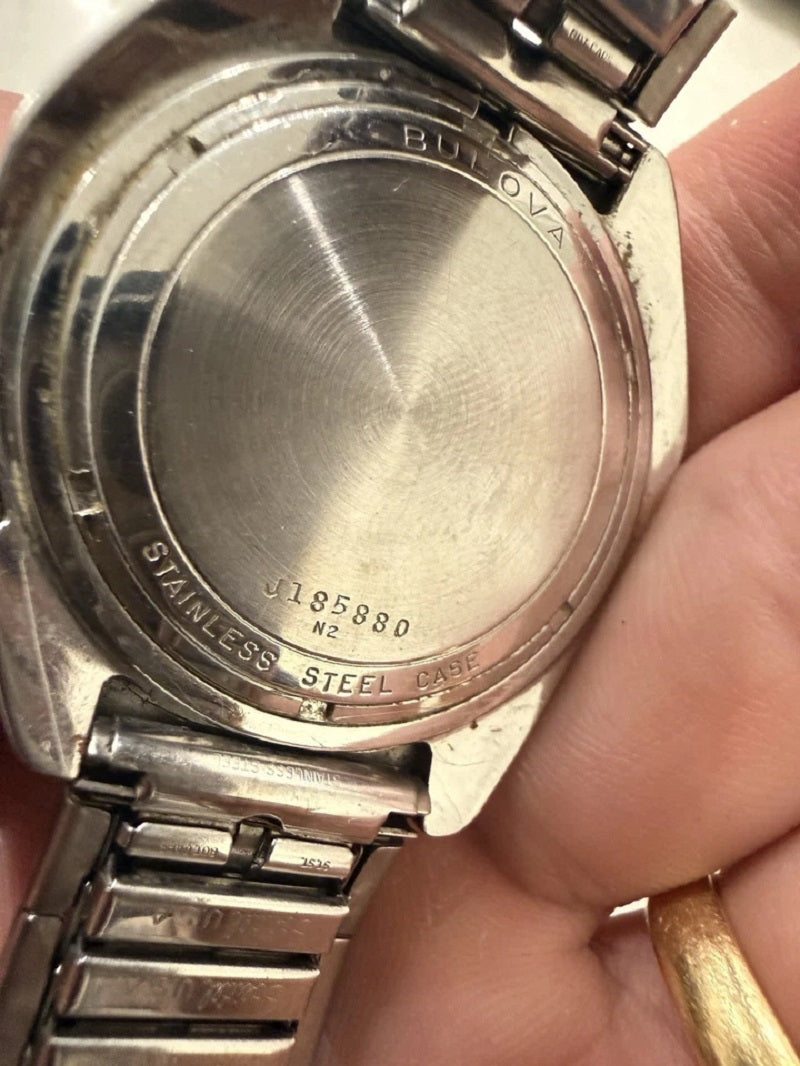 Bulova Accutron 70’s Accutron 218 Stainless Coffin Case Gradient Dial Mens Watch Serviced