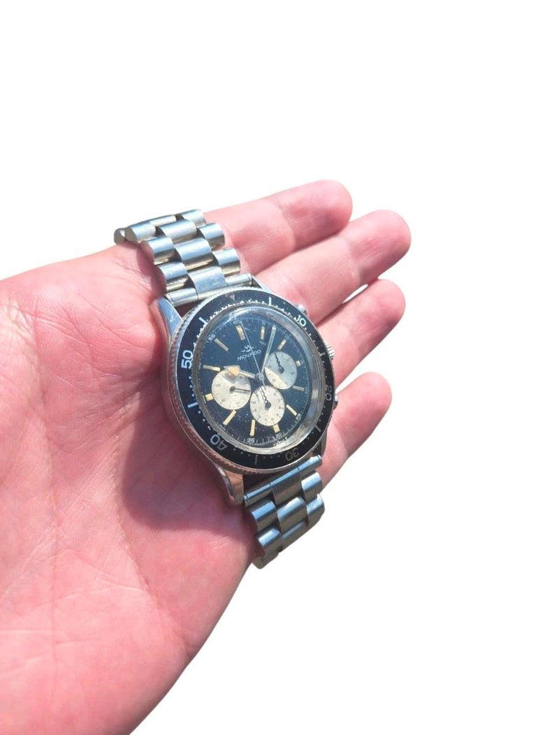 Movado Chronograph Super Sub Sea caliber M95 black dial 1960’s