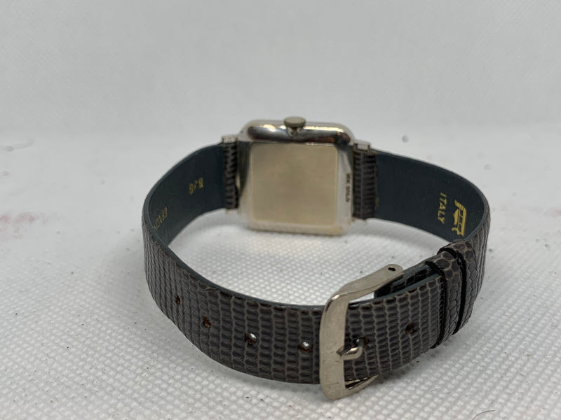 Omega Art Deco Solid White Gold