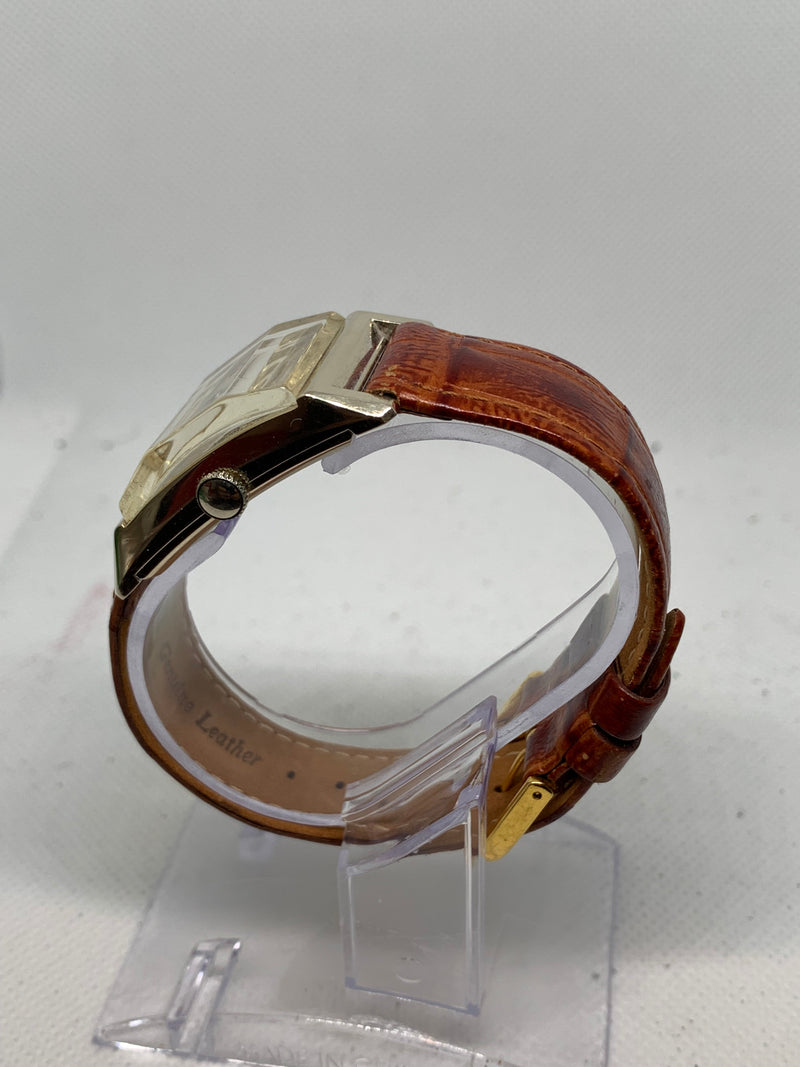 Longines 14K Solid White Gold Curved Case Large Tank Stunning Condition Watch