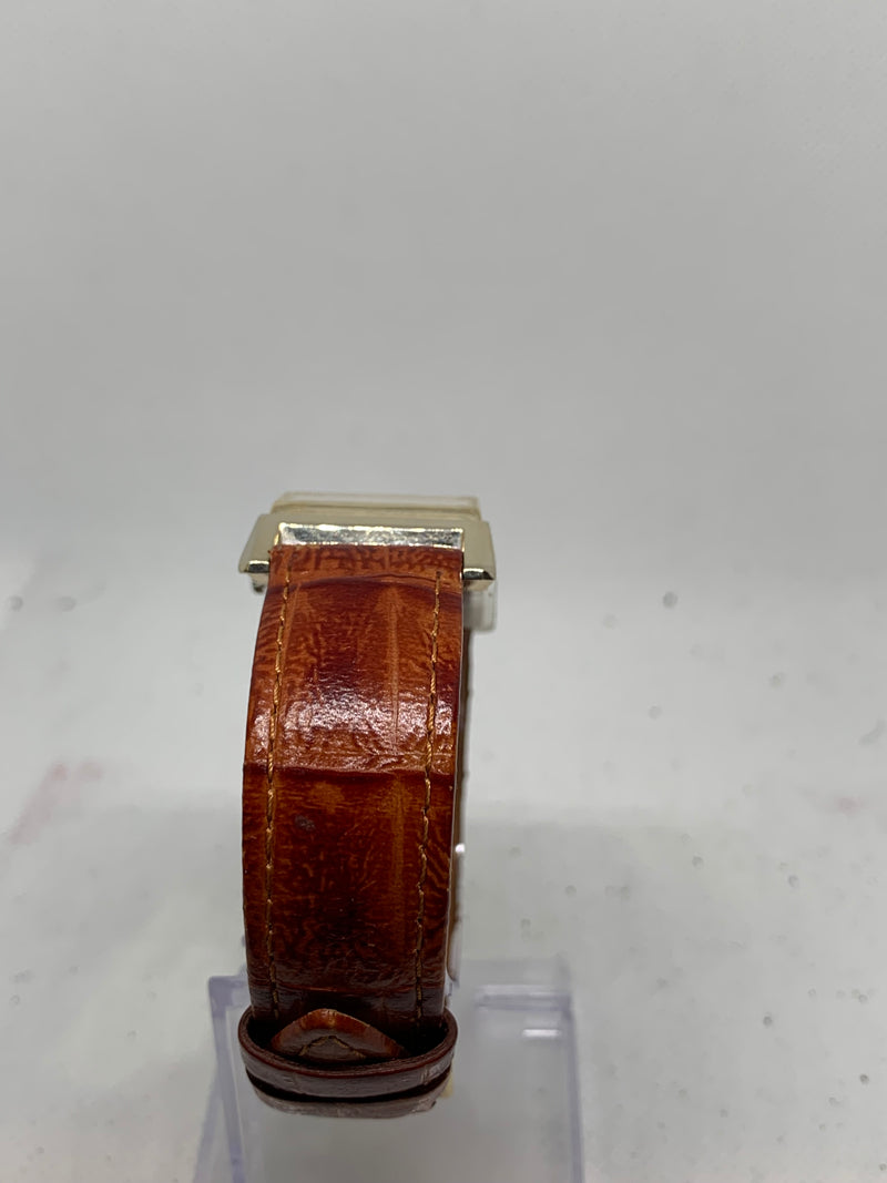 Longines 14K Solid White Gold Curved Case Large Tank Stunning Condition Watch