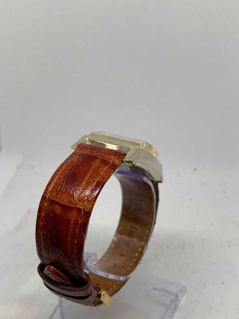 Longines 14K Solid White Gold Curved Case Large Tank Stunning Condition Watch