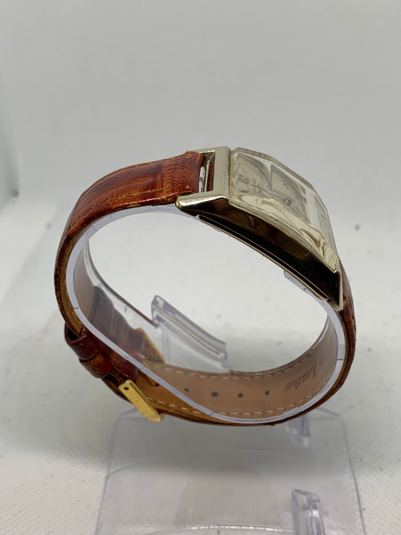 Longines 14K Solid White Gold Curved Case Large Tank Stunning Condition Watch