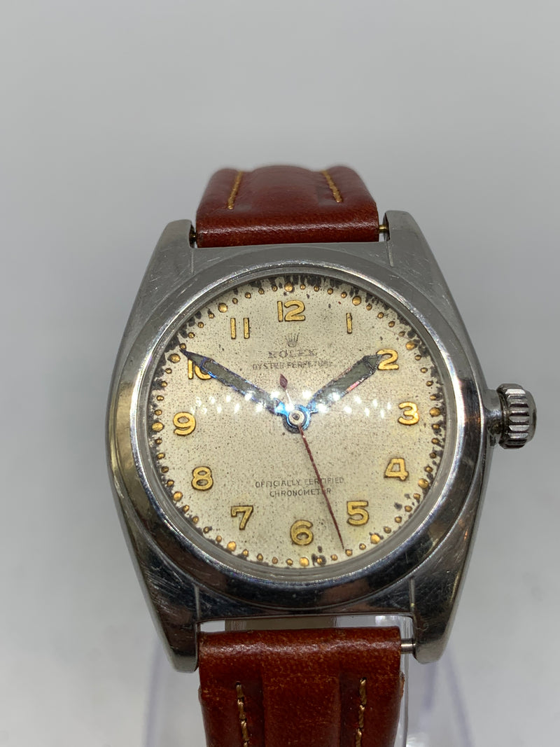 Rolex Oyster Perpetual Bubble Back Officially Certified Chronometer Military Watch 2940