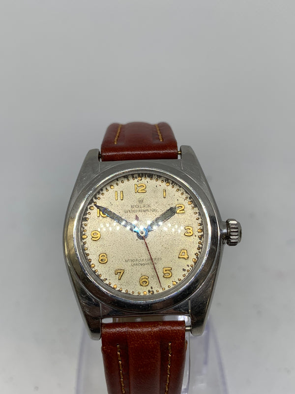 Rolex Oyster Perpetual Bubble Back Officially Certified Chronometer Military Watch 2940