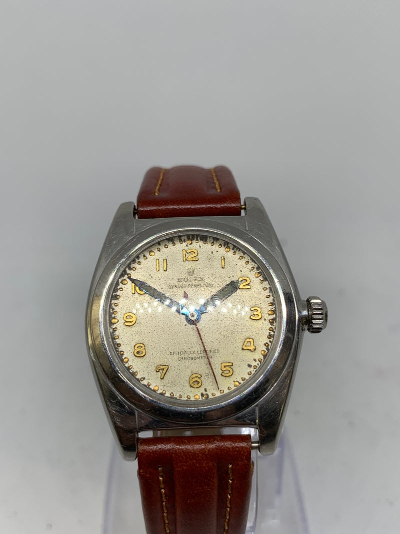 Rolex Oyster Perpetual Bubble Back Officially Certified Chronometer Military Watch 2940