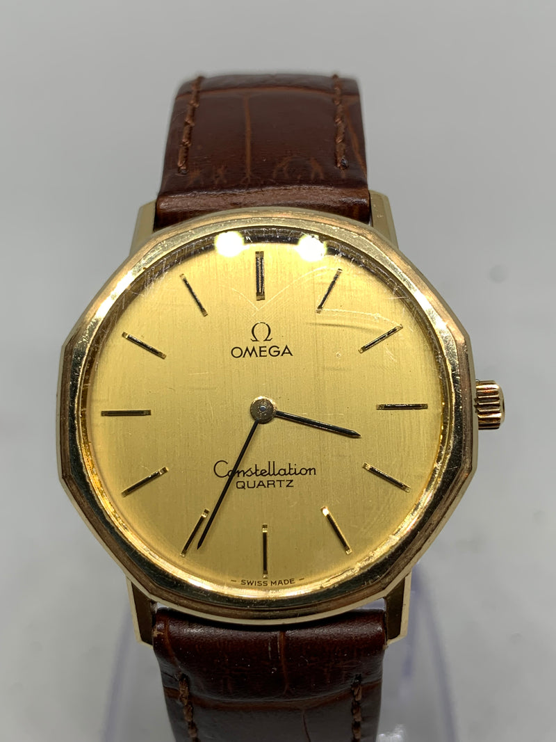 Omega Constellation Quartz 14K Solid Gold Watch