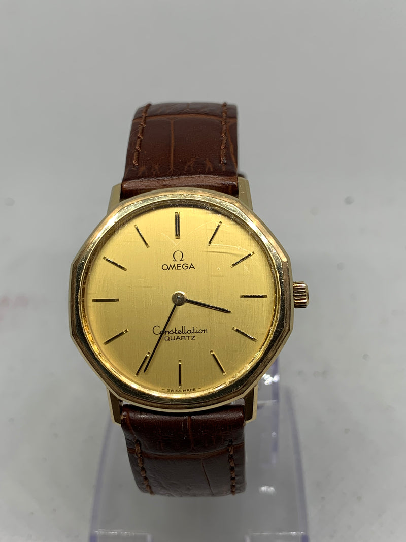 Omega Constellation Quartz 14K Solid Gold Watch