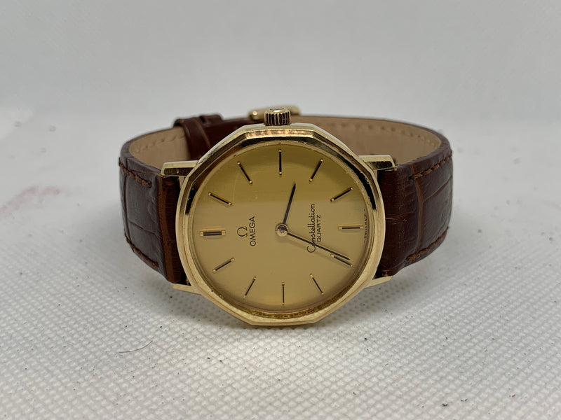 Omega Constellation Quartz 14K Solid Gold Watch