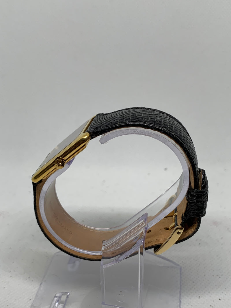 Jaeger-LeCoultre Classic Tank Style Vintage Mens Solid 18K Gold Watch