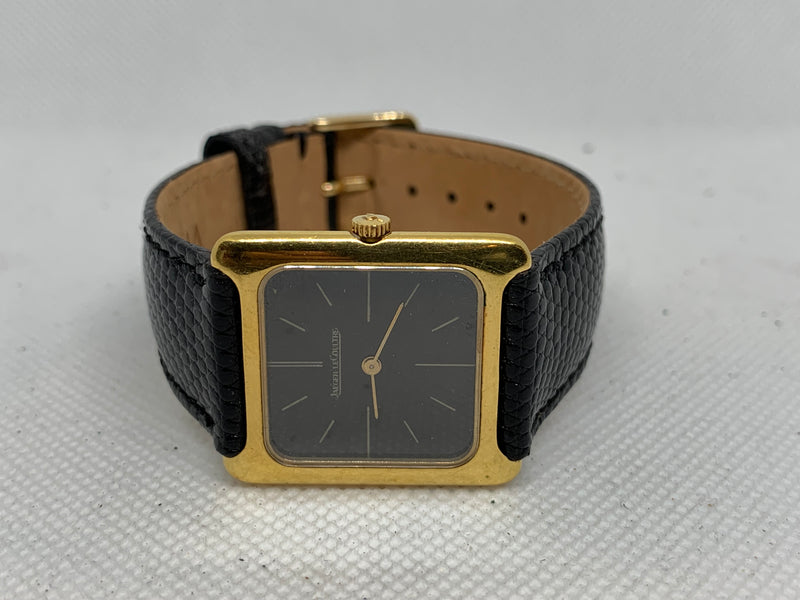 Jaeger-LeCoultre Classic Tank Style Vintage Mens Solid 18K Gold Watch