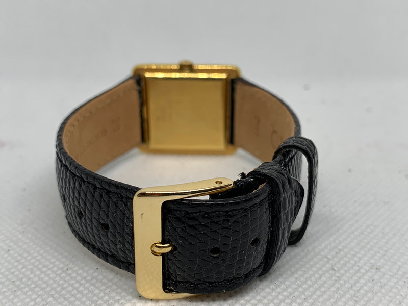 Jaeger-LeCoultre Classic Tank Style Vintage Mens Solid 18K Gold Watch