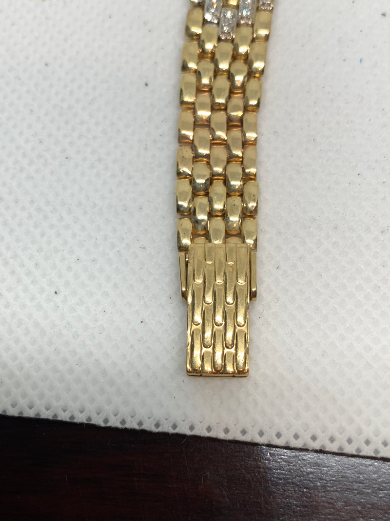 Geneve 14K Solid Yellow Gold Ladies Watch ~3TCW FACTORY DIAMONDS