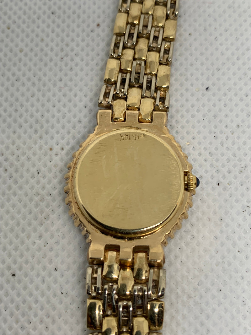 Geneve 14K Solid Yellow Gold Ladies Watch ~3TCW FACTORY DIAMONDS