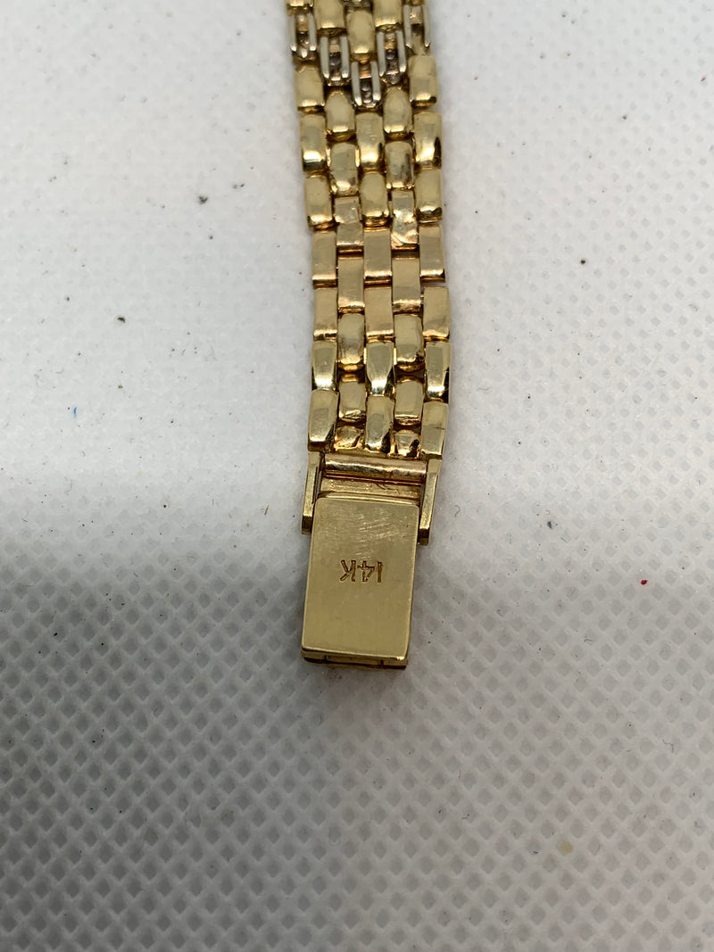 Geneve 14K Solid Yellow Gold Ladies Watch ~3TCW FACTORY DIAMONDS