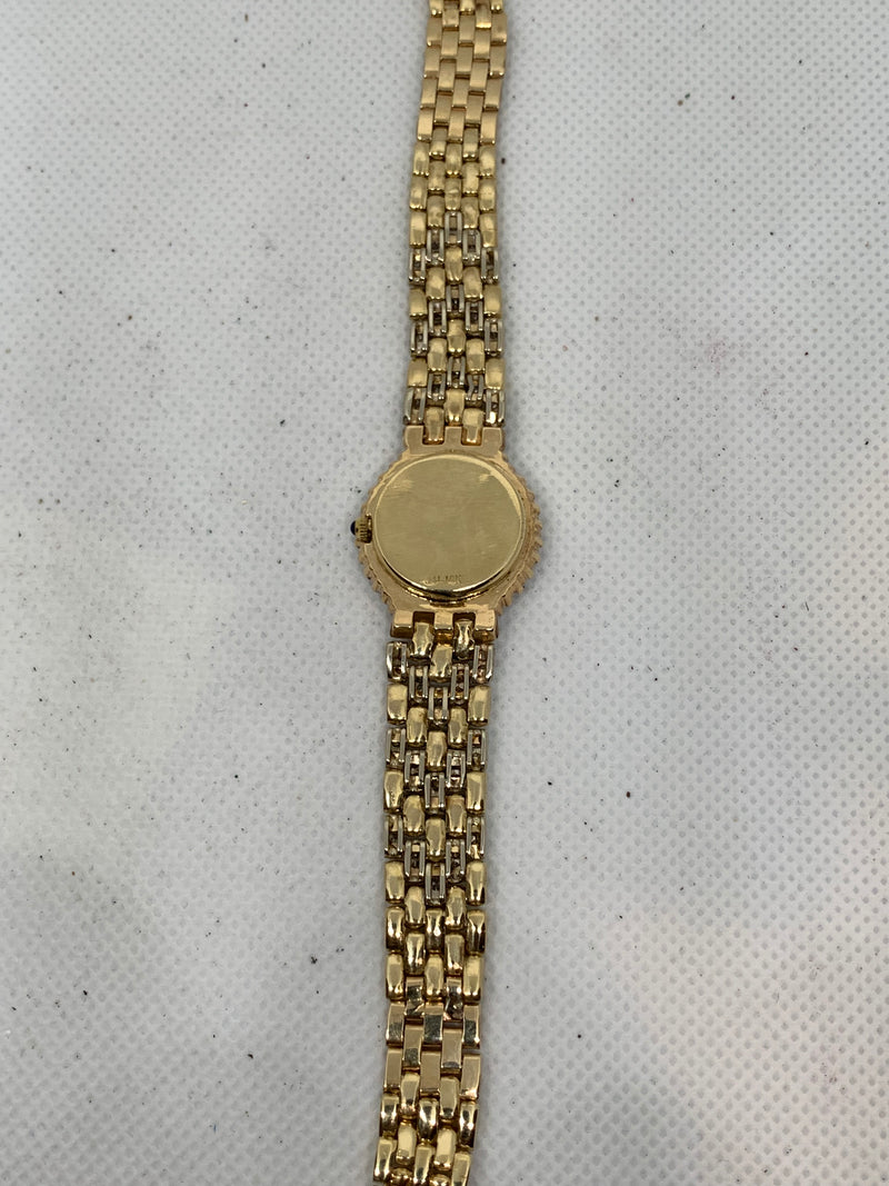 Geneve 14K Solid Yellow Gold Ladies Watch ~3TCW FACTORY DIAMONDS