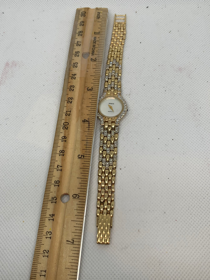 Geneve 14K Solid Yellow Gold Ladies Watch ~3TCW FACTORY DIAMONDS