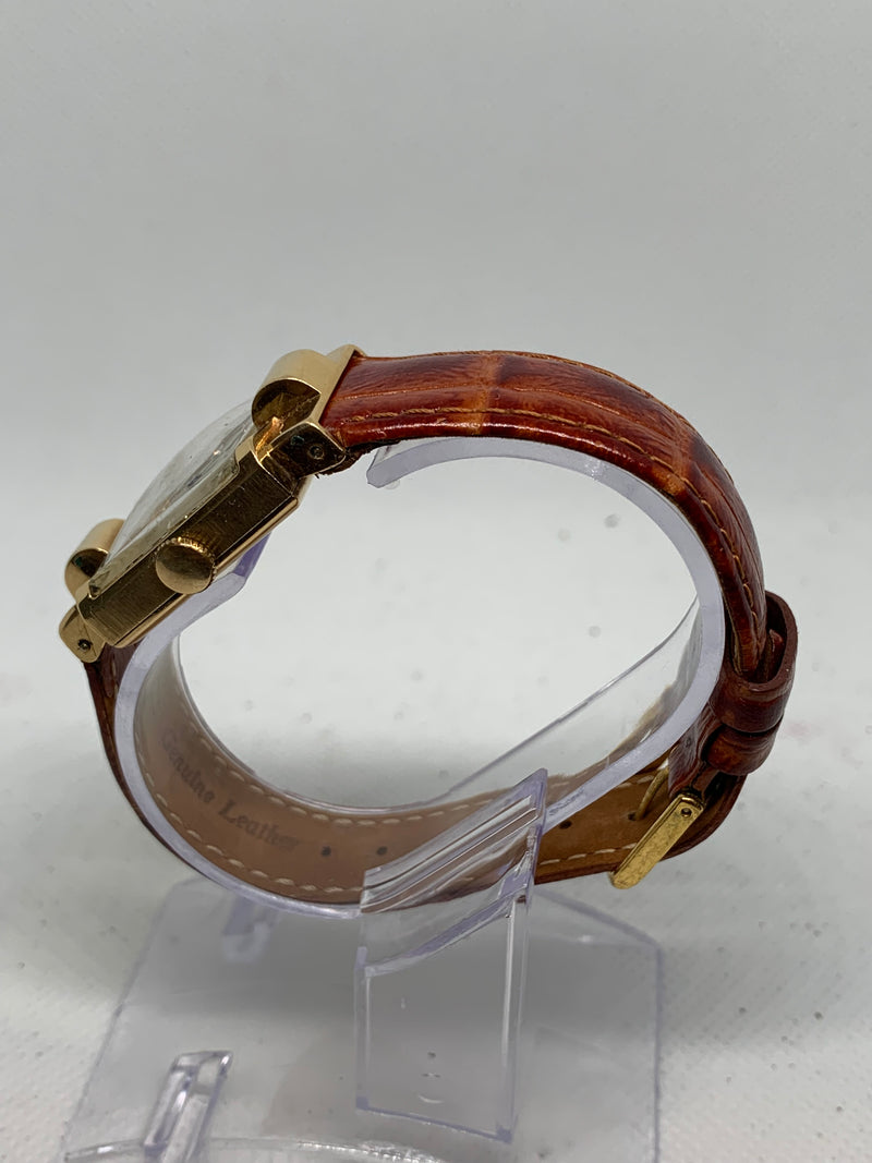 Gotham Deluxe Vintage 14k Solid Gold Watch with Diamonds 17 jewel