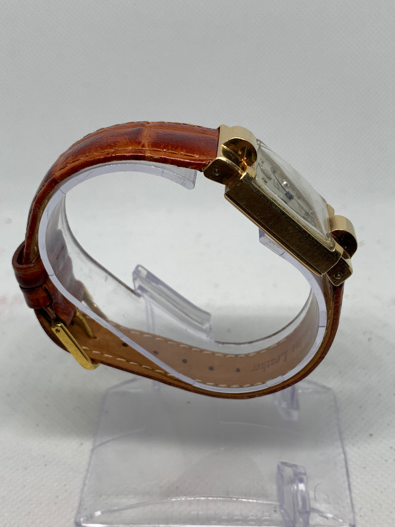 Gotham Deluxe Vintage 14k Solid Gold Watch with Diamonds 17 jewel