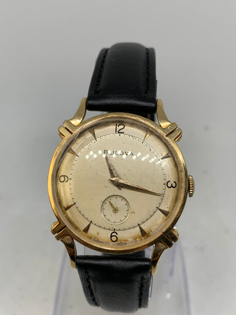 Bulova Vintage manual Wind 14k Solid Gold Fancy Case Watch