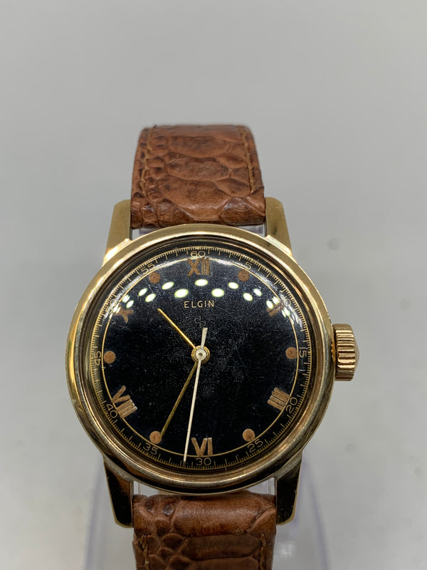 Elgin Vintage Manual Wind Solid 10K Gold Top Watch