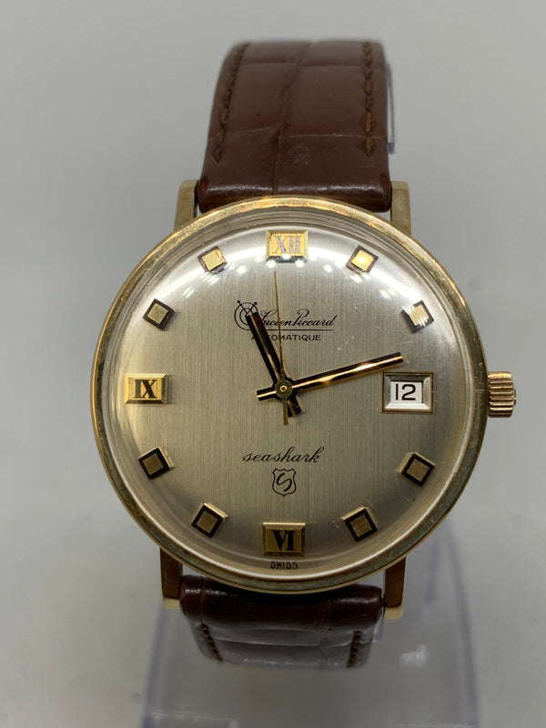 Lucien Piccard Automatic Seashark Vintage 14k Solid Gold Watch