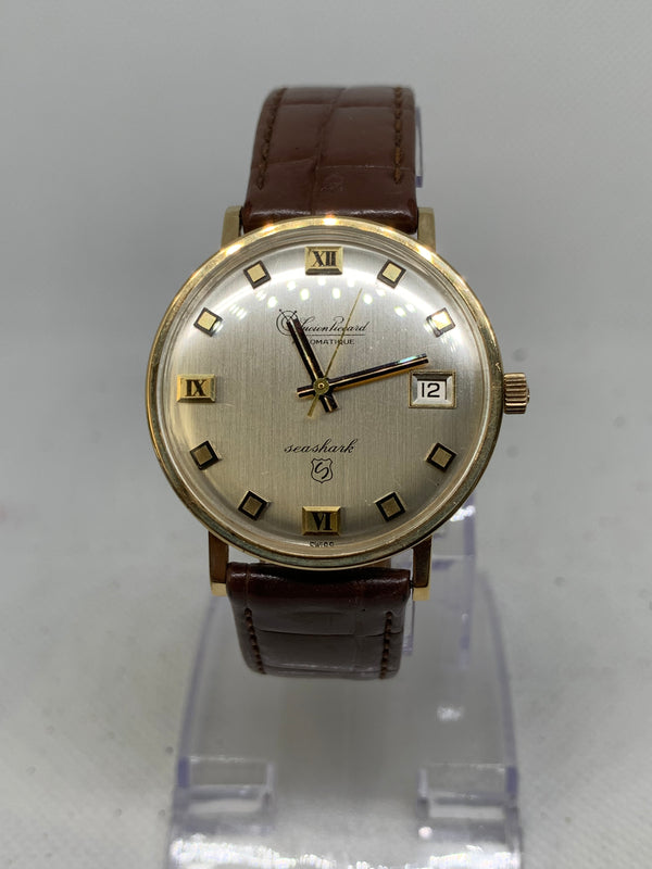 Lucien Piccard Automatic Seashark Vintage 14k Solid Gold Watch