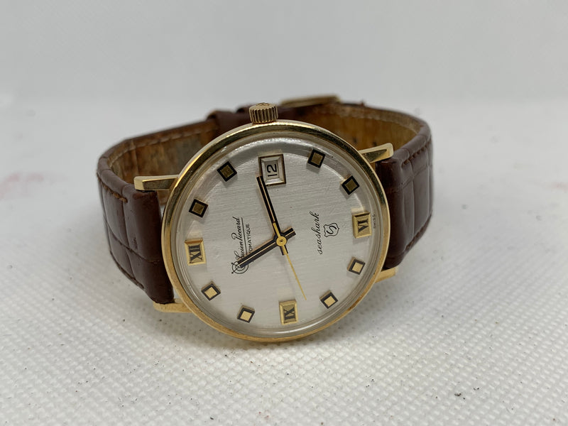 Lucien Piccard Automatic Seashark Vintage 14k Solid Gold Watch