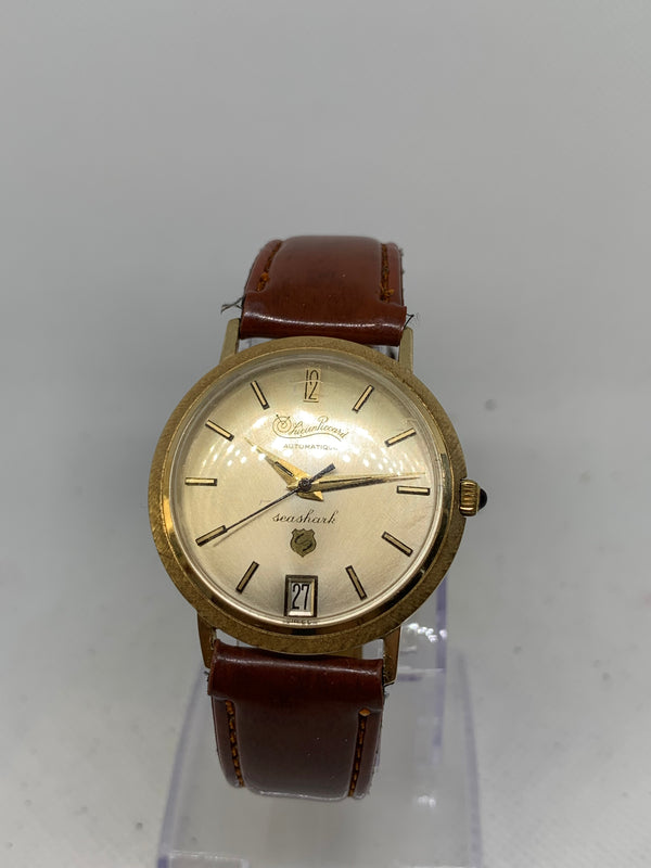Lucien Piccard Automatic Seashark Vintage 14k Solid Gold Watch