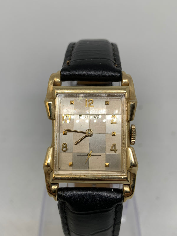 Bulova Tank 14K Solid Gold Watch