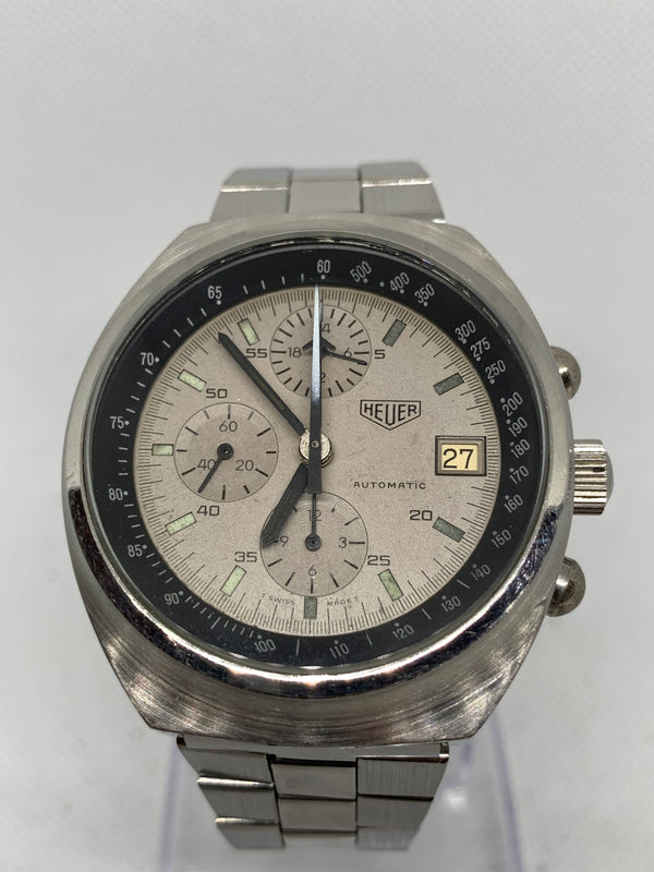 Heuer Pewter Stainless Steel Chronograph
