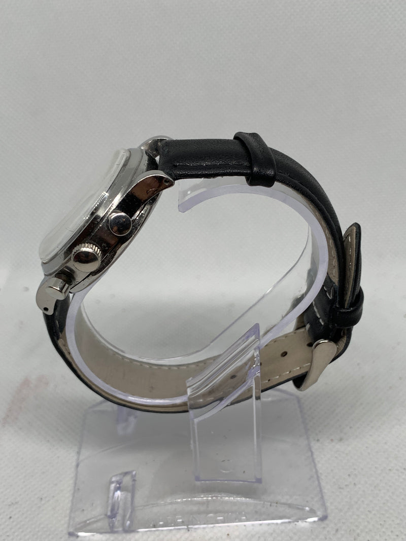 Heuer Vintage Chronograph Big Eyes Black Glossy Dial Valjoux 23 from 50s