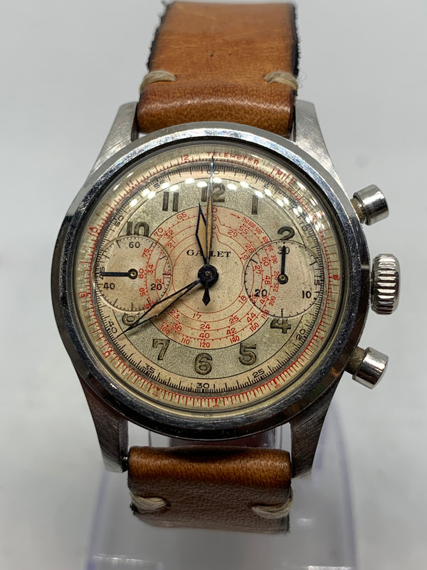 Gallet Multichron Chronograph 30M Clamshell Excellent