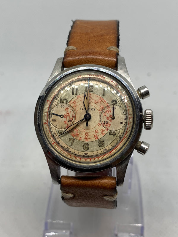 Gallet Multichron Chronograph 30M Clamshell Excellent