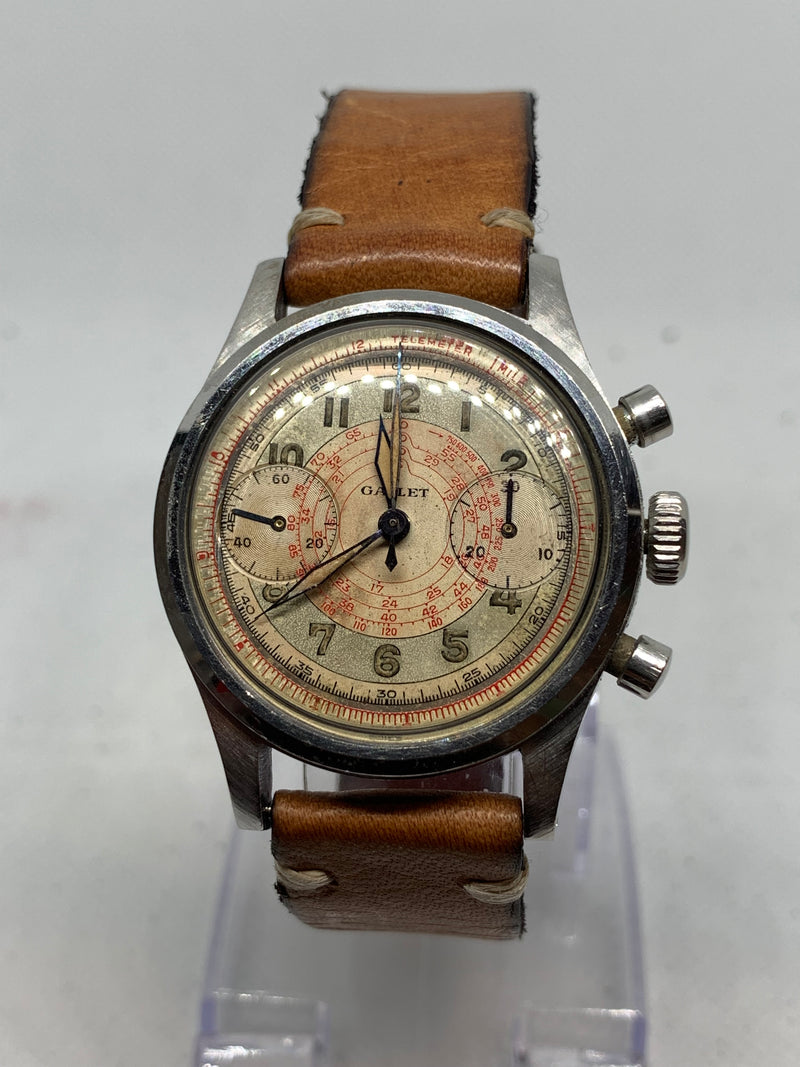 Gallet Multichron Chronograph 30M Clamshell Excellent