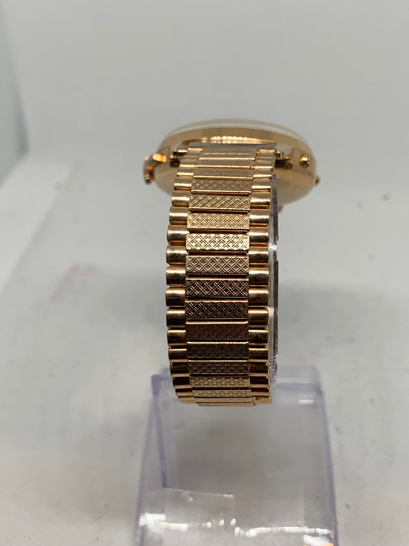 Heuer LEONIDAS VINTAGE CHRONOGRAPH TRIPLE DATE Solid 18K PINK GOLD 36MM VALJOUX 72 C Exlnt