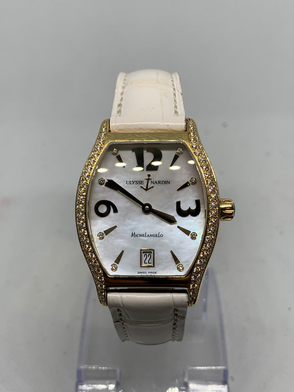 Ulysse Nardin Michelangelo Watch 18K Solid Gold Diamond