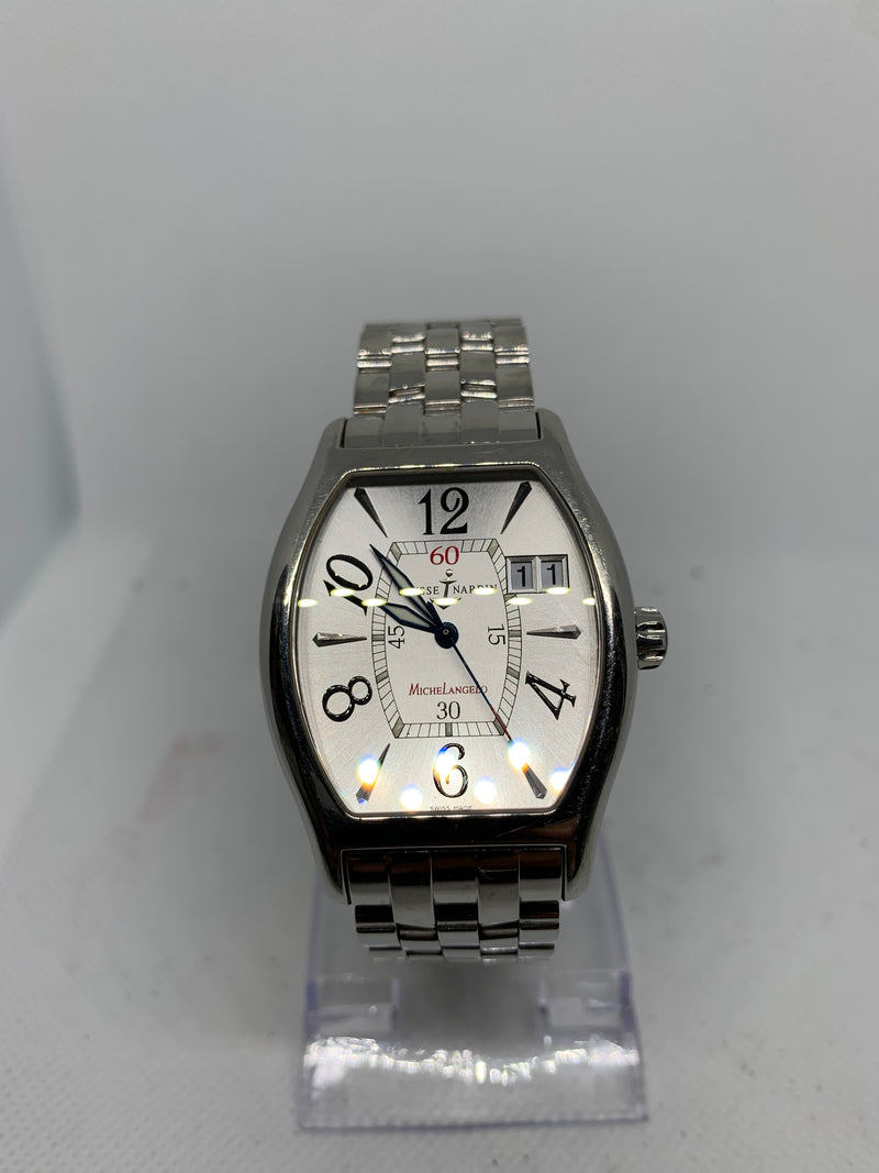 Ulysse Nardin Michelangelo Big Date 233-68 35 x 37mm Silver Dial Steel Braclet Full Set Excellent