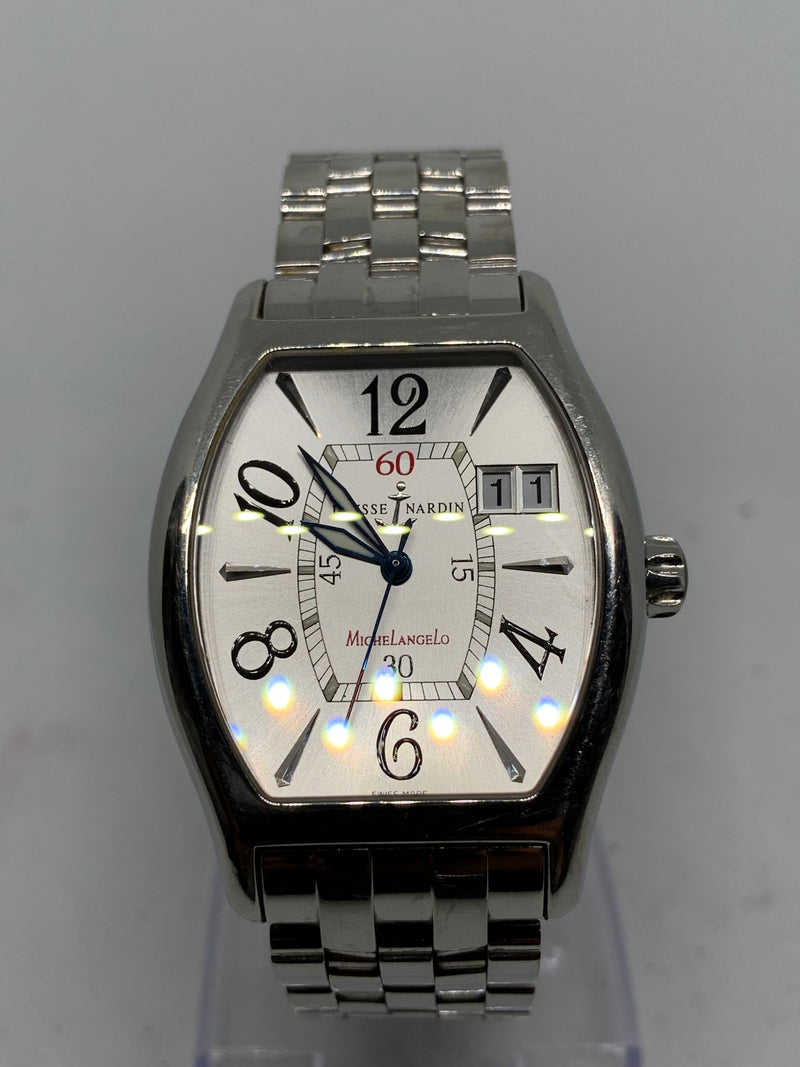 Ulysse Nardin Michelangelo Big Date 233-68 35 x 37mm Silver Dial Steel Braclet Full Set Excellent