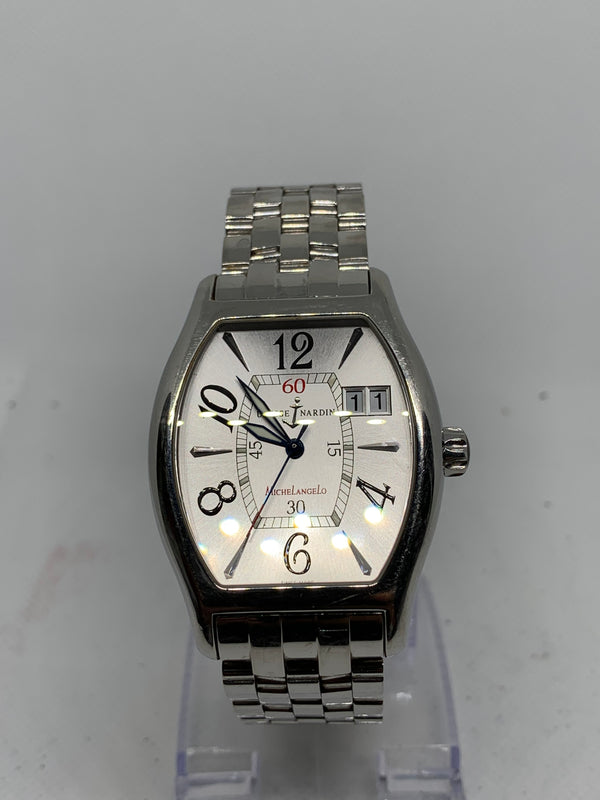 Ulysse Nardin Michelangelo Big Date 233-68 35 x 37mm Silver Dial Steel Braclet Full Set Excellent