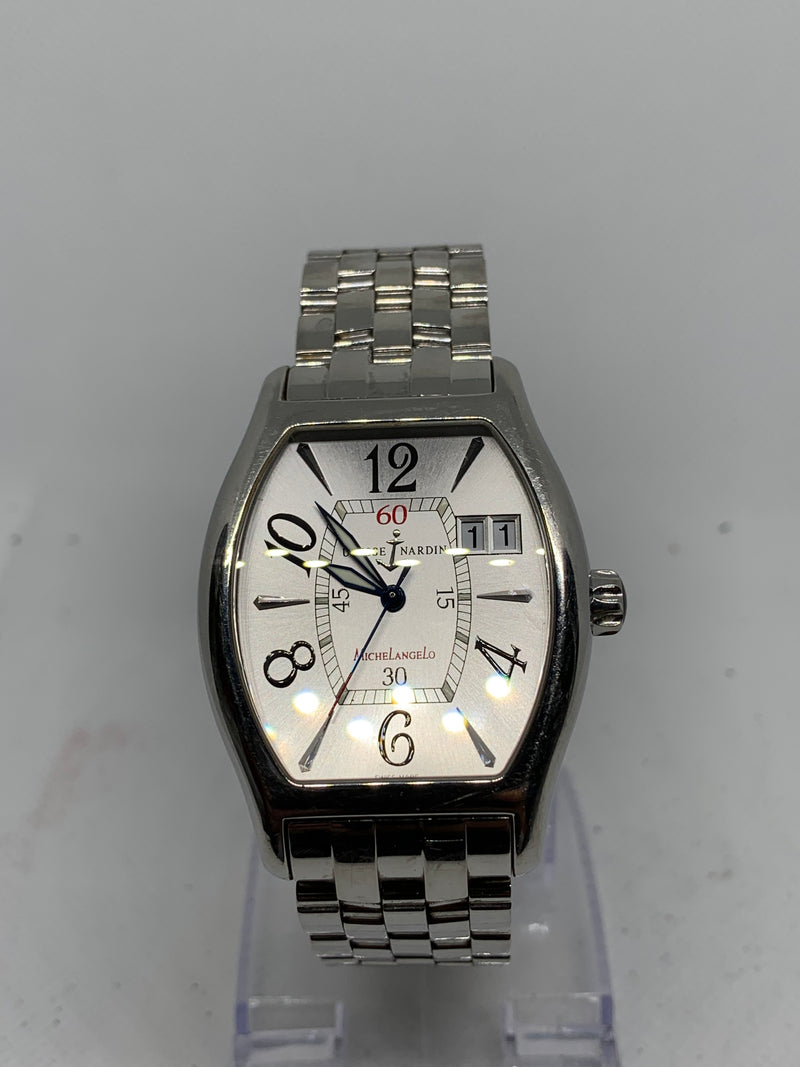 Ulysse Nardin Michelangelo Big Date 233-68 35 x 37mm Silver Dial Steel Braclet Full Set Excellent