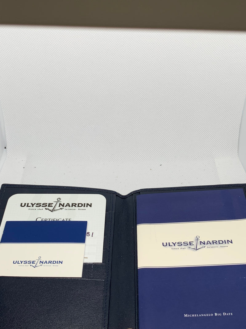 Ulysse Nardin Michelangelo Big Date 233-68 35 x 37mm Silver Dial Steel Braclet Full Set Excellent