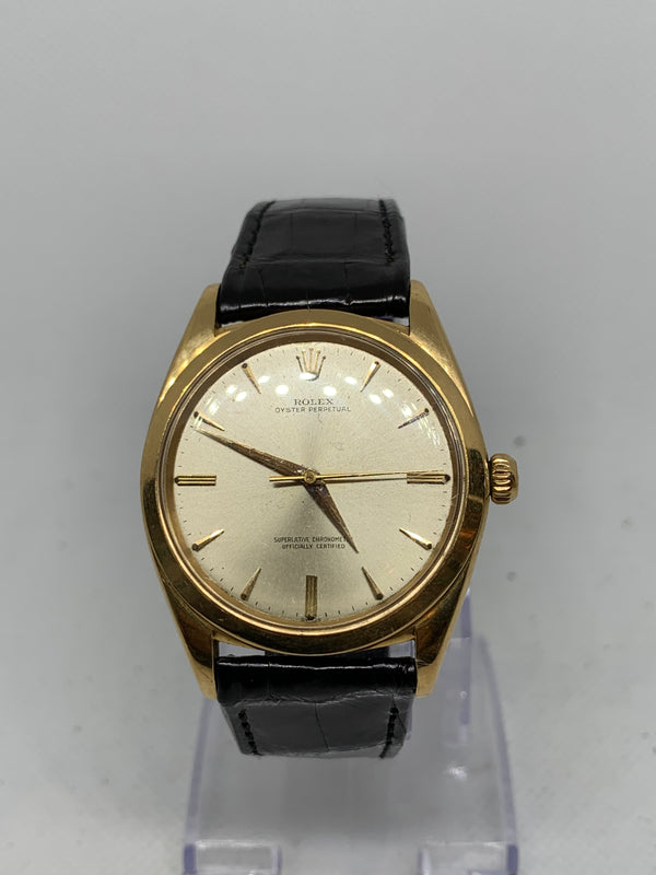 Rolex Oyster Perpetual 36 Ref 1012 Ultra Rare Ca. 1960s 18K Solid Gold Very Rare Only this one available for Sale in whole World