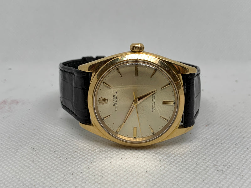 Rolex Oyster Perpetual 36 Ref 1012 Ultra Rare Ca. 1960s 18K Solid Gold Very Rare Only this one available for Sale in whole World