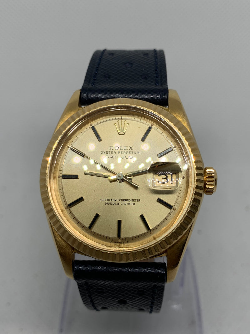 Rolex Datejust 36 36mm 1601 18K Solid Yellow Gold Gold Dial Automatic Watch Unpolished Case